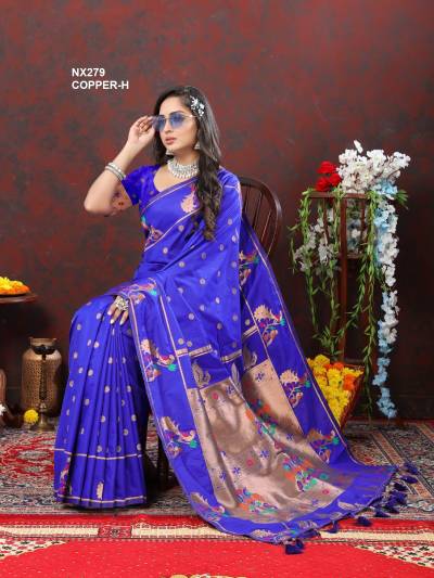 D.NO. NX279 COPPER COLOUR’S BY MURTI NX PAITHANI SILK SAREE MANUFACTURER IN INDIA